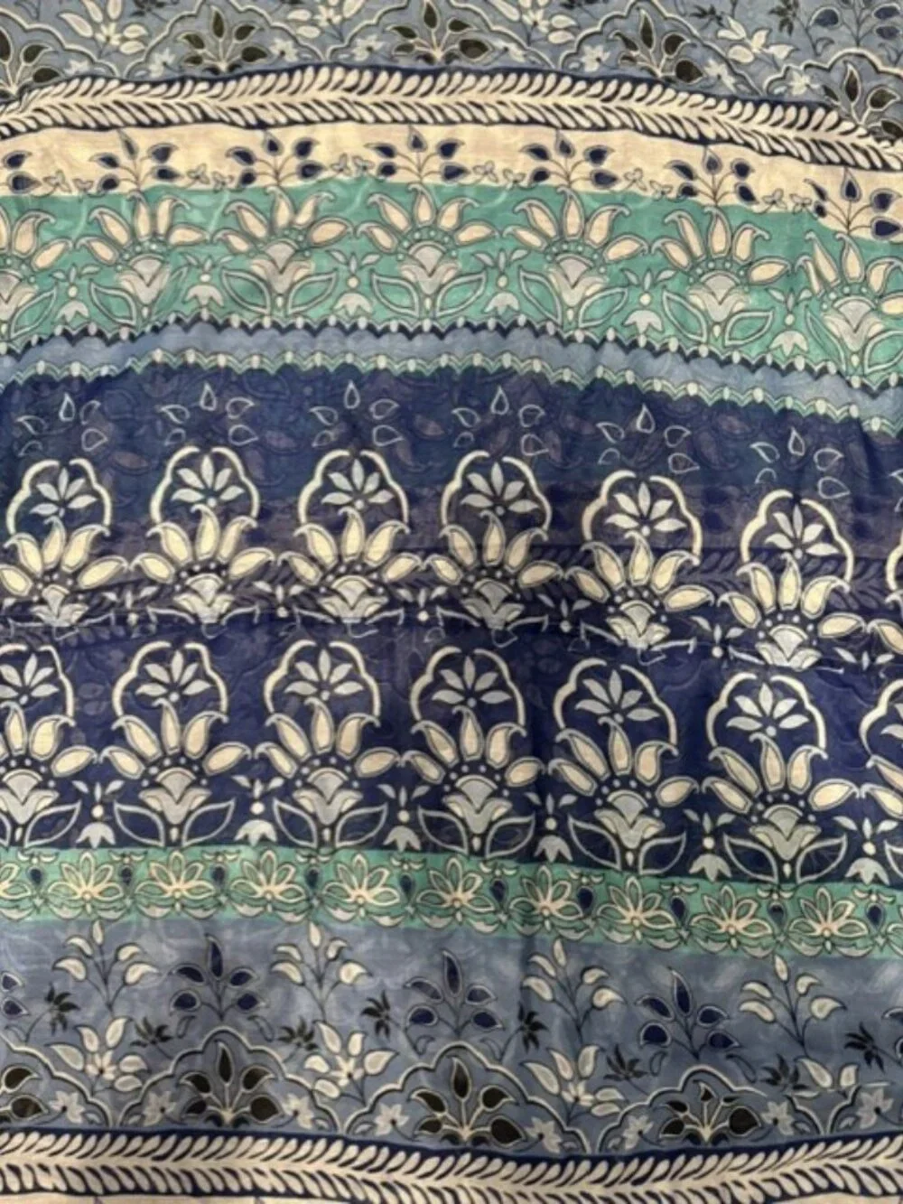 Boho Paisley Infinity Scarf with pom poms